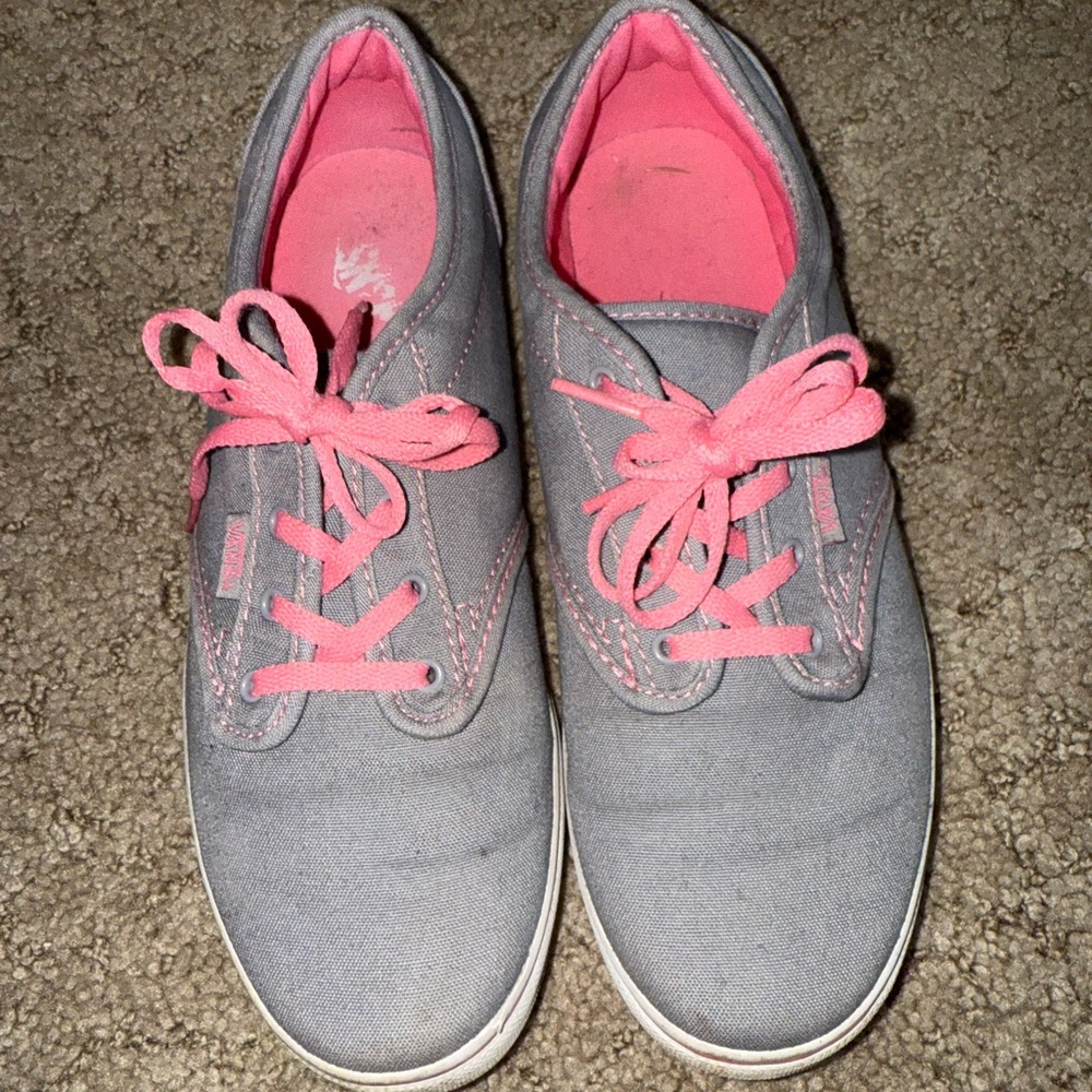 Vans Gray and Pink Women's Sneakers